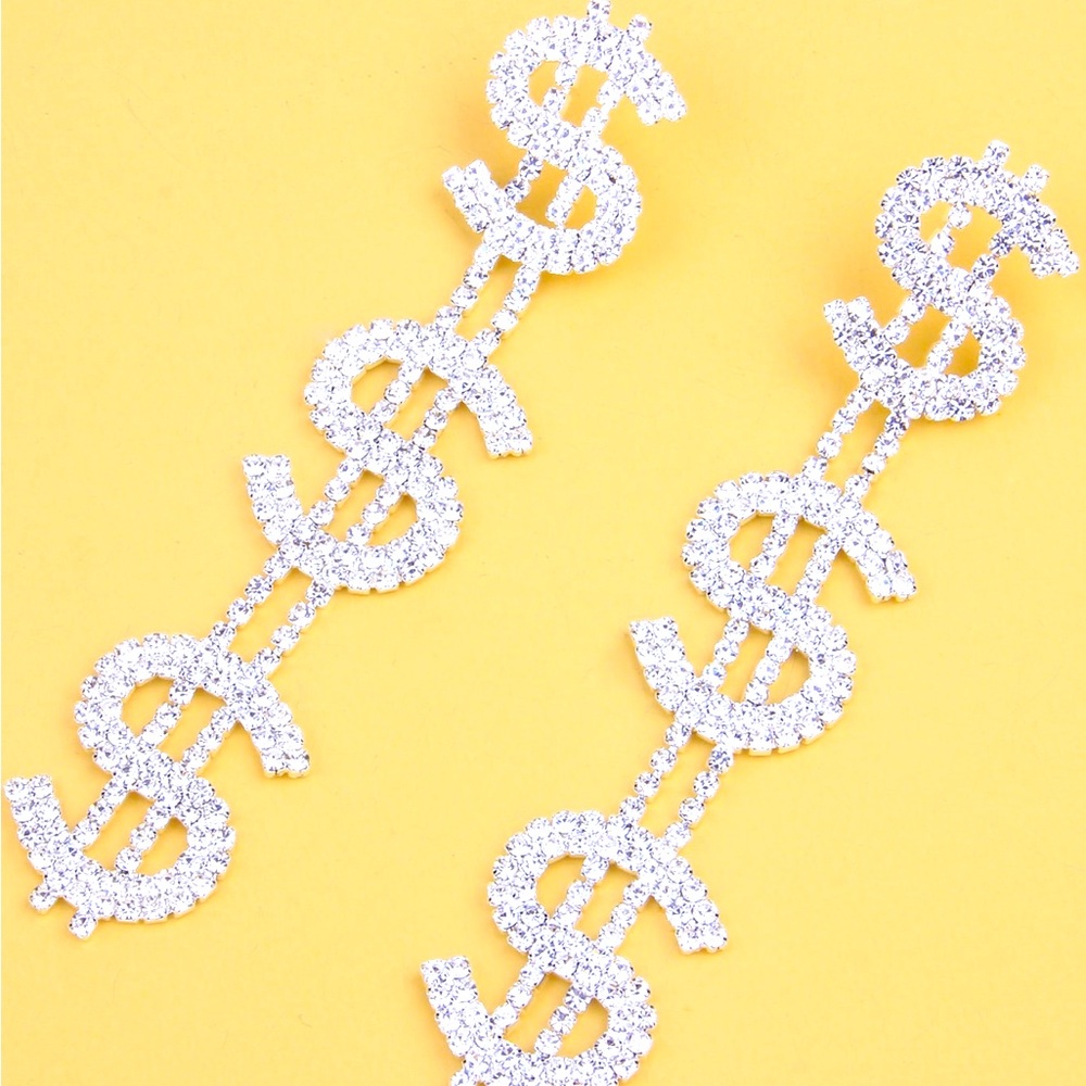 Dollar 💵 Sign $ Fashion Earrings Long